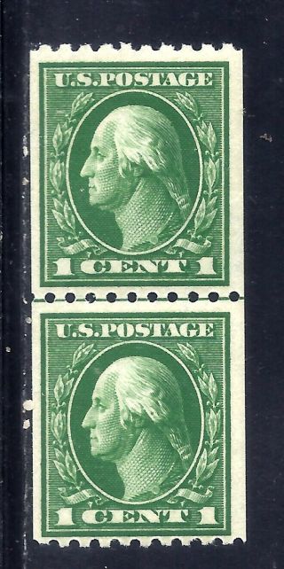 Us Stamps - 441 - Mnh - 1 Cent Washington Coil Issue - Line Pair - Cv $17