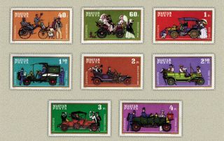 Hungary 1970.  History Of The Car Wonderful Set Mnh  2564 - 2571 / 7 Eur