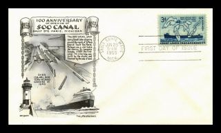 Dr Jim Stamps Us Soo Locks Centennial Fdc Cover Scott 1069 Day Lowry