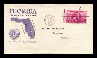 Dr Jim Stamps Us Florida Centennial First Day Cover Scott 927 Grimsland