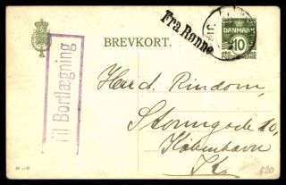 Denmark August 3 1929 10 Ore Green Stationery Issue Card To Kobenhavn