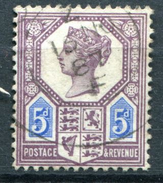 (411) Very Fine Example Sg207 Qv 5d Jubilee Die I Postmark 15 Nov 1887