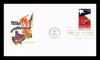 Dr Jim Stamps Us Republic Of Texas House Of Farnum Fdc Cover San Antonio
