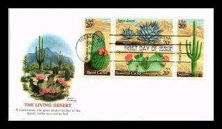 Dr Jim Stamps Us Living Desert First Day Cover Block Of Four Fleetwood