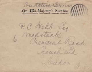 Gb : Ww1 On Active Service Cover,  With Dumb Cancel From H.  M.  Ships (1914 - 18)
