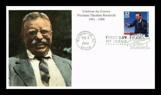 Dr Jim Stamps Us President Theodor Roosevelt Celebrate The Century Fdc Cover