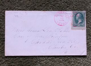 1879 Avondale,  Pa Cover With Red Postmark & Red Cancel.