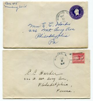 Usa - Minong,  Wisconsin 1932 - Two Cds Cancel Covers -