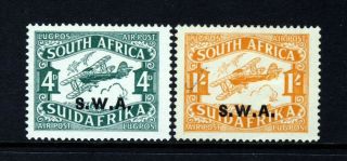 South West Africa 1930 Complete Airmail Set Large Overprint Sg 72 & Sg 73
