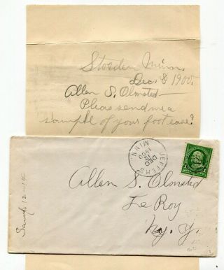 Usa - Jefers Minn Minnesota 1900 Cds Cancel - Cover & Letter To Leroy Ny -