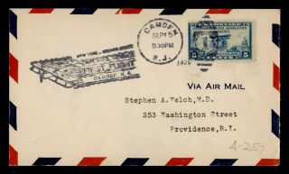 Dr Who 1929 Camden Nj First Flight Air Mail C131083