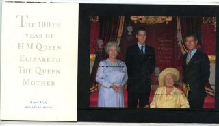 Gb Presentation Pack M04,  2000 The Queen Mother 100th Year M/s Mnh C44702