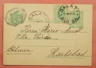 1900 Romania Uprated Postal Card Galati To Germany