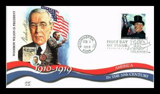 Dr Jim Stamps Us Woodrow Wilson Celebrate The Century Fdc Cover Fleetwood