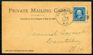 Us Private Mailing Card 1899 Penacook Nh Provident Mutual Relief Assc.  Uptown
