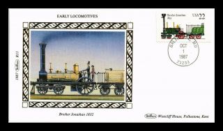 Dr Jim Stamps Us Brother Jonathan Early Locomotives Silk First Day Cover