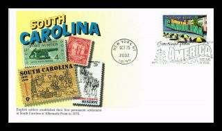Dr Jim Stamps Us South Carolina Greetings From America First Day Cover