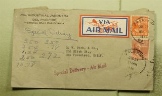 Dr Who 1939 Calexico Ca Special Delivery Airmail Prexie To San Francisco E52720
