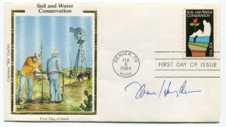 Dh - Usa 1984 Soil & Water Fdc Cover - Signed By Peace Activist Tom Hayden