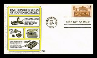 Dr Jim Stamps Us Sound Recording Centennial First Day Cover Bazaar