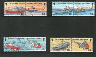 Tristan Da Cunha 2000 Helicopters And Ships Set Of 8