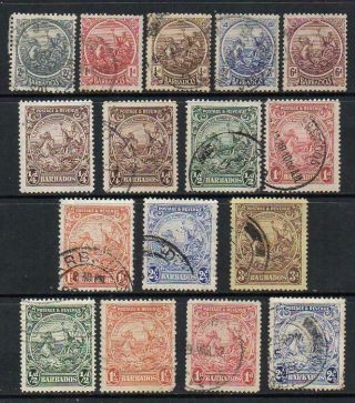 Barbados 1921 - 35 Group Of 16 Very Fine Sound Quality
