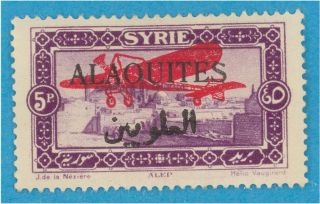 French Mandate - Alaouites C11 Airmail Hinged Og No Faults Extra Fine