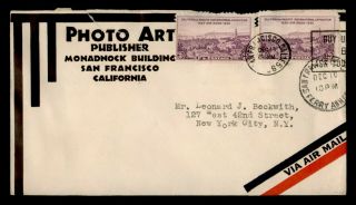 Dr Who 1936 San Francisco Ca Airmail To Ny Advertising Photo Art E52090