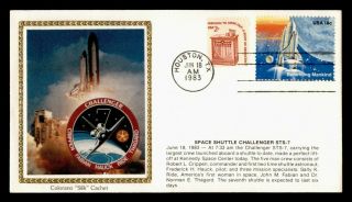 Dr Who 1983 Space Shuttle Challenger Colorano Silk Cachet Houston Tx E52074