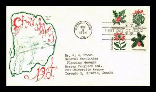 Dr Jim Stamps Us Christmas Greenery Block Of Four Fdc Marg Cover Bethlehem