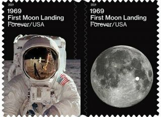5399 5400 - 2019 First Moon Landing (singles Set Of 2) Nh -