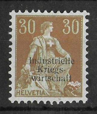 Switzerland 1918 Ng Kriegswirtschaft 30 C Michel 8i Cv €140 Vf