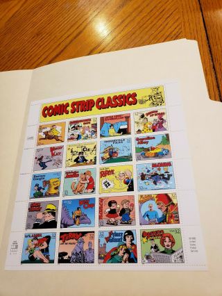 1995 Us Stamp.  32 Cent Comic Strip Classics Full Sheet Of 20 3000 Mnh