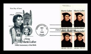 Dr Jim Stamps Us Martin Luther 500th Birth Anniversary Fdc Cover Block