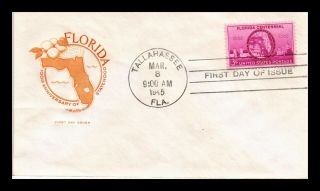 Us Cover Florida Statehood Centennial Fdc House Of Farnum Cachet Scott 927