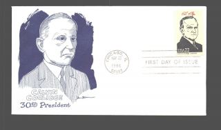 Us Fdc 22 May 1986 Cachet Calvin Coolidge 30th President Chicago Il
