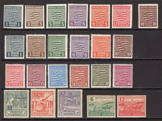 Germany Russian Zone 1945/46 - " Sachsen " Issue - 5 Cmpt Set - Mnh