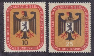 Germany Berlin 9n118 - 19 Mnh 1956 Arms Of Berlin Set Very Fine