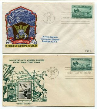 Usa 1945 Coast Guard / Armed Forces - Staehle / Crosby Photo - Cachet Fdc Covers