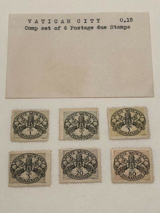 1946 Vatican City Poste Vaticane Segnatasse Stamp Set Of 6 Never Hinged