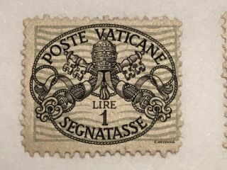 1946 Vatican City Poste Vaticane Segnatasse Stamp Set of 6 Never Hinged 3