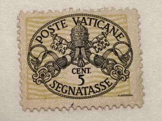 1946 Vatican City Poste Vaticane Segnatasse Stamp Set of 6 Never Hinged 5