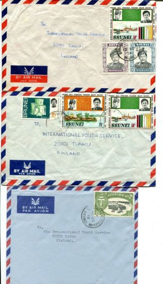 Brunei 1972 Commemorative Stamp On 3 Cover To Finland