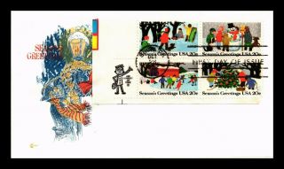 Dr Jim Stamps Us Christmas Activities First Day Cover Block Of Four Mr Zip