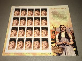 Legends Of Hollywood Judy Garland Pane 20 39 Cent Stamps Turner 2016