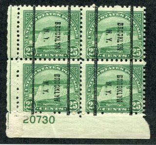 1931 U.  S.  Scott 699 Twenty - Five Cent Niagara Falls Stamp Pre - Cancel Block