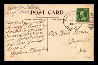 Dr Jim Stamps Us Burlington And Wash Rpo Railroad Post Office Postcard