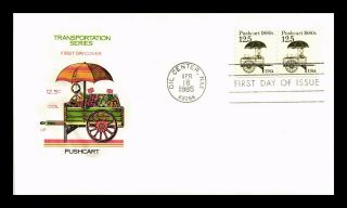 Us Cover Pushcart Transportation Series Fdc Pair House Of Farnum Cachet