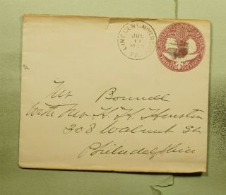 Dr Who 1893 Lincoln University Pa Fancy Cancel Stationery E49435