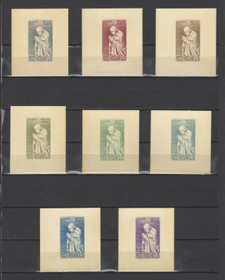 ,  1958 Antonio Canova 5 Nominal In Different Colour Thick Paper